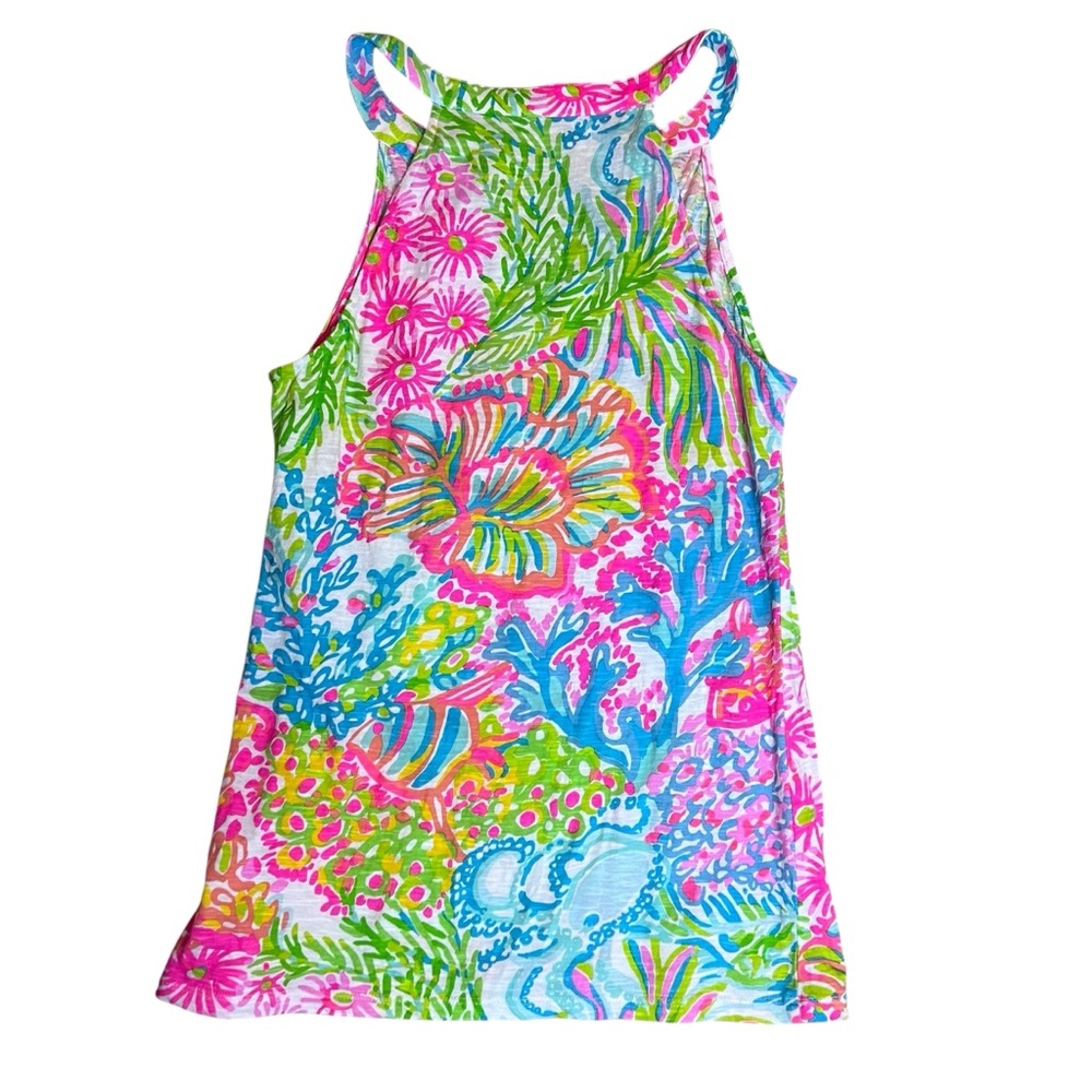 Lilly Pulitzer Arya Tank Top in Multi Lovers Coral Size S - Picture 3 of 9